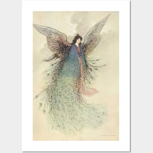 Vintage Japanese Fairy Tale, The Moon Maiden by Warwick Goble Posters and Art